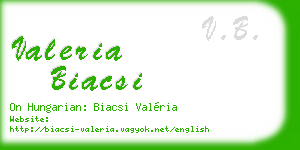 valeria biacsi business card